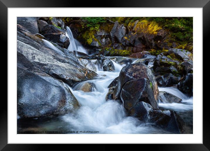 Mountain Stream Framed Mounted Print by Chuck Koonce