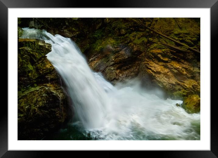 Raging Falls Framed Mounted Print by Chuck Koonce