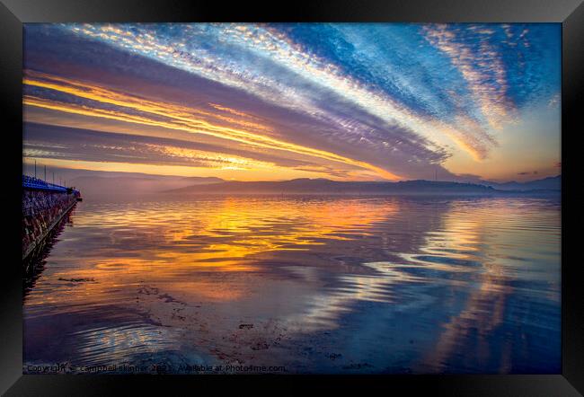 Sunset Esplanade, Greenock, River Clyde Framed Print by campbell skinner