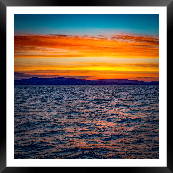 Sunrise over the River Clyde, Greenock, Scotland Framed Mounted Print by campbell skinner