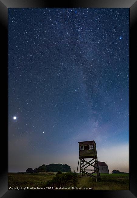 Bradwell on Sea Milky Way  Framed Print by Martin Yiannoullou