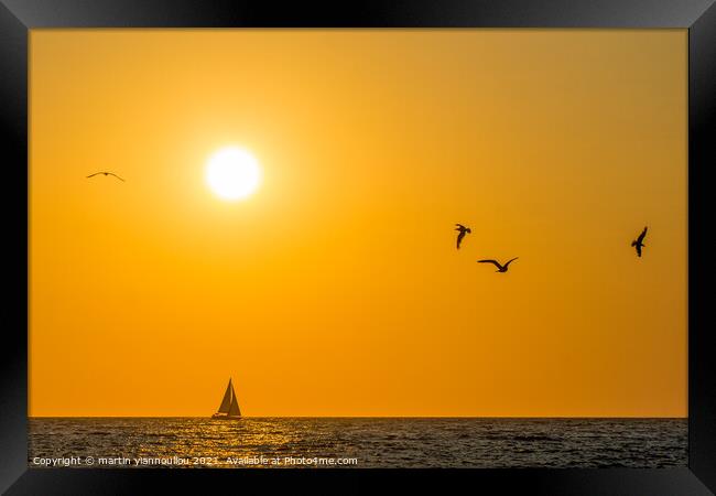 Serenity at Sunset Framed Print by Martin Yiannoullou