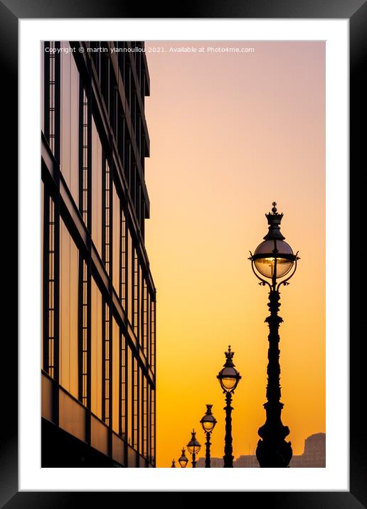 Majestic London Sunset Framed Mounted Print by Martin Yiannoullou