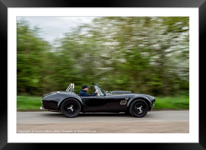 Roaring through the countryside The AC Cobra Framed Mounted Print by Martin Yiannoullou