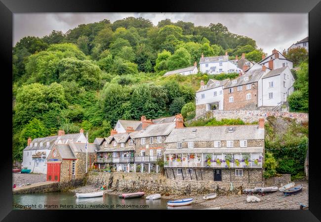 Captivating Clovelly Harbour Framed Print by Martin Yiannoullou
