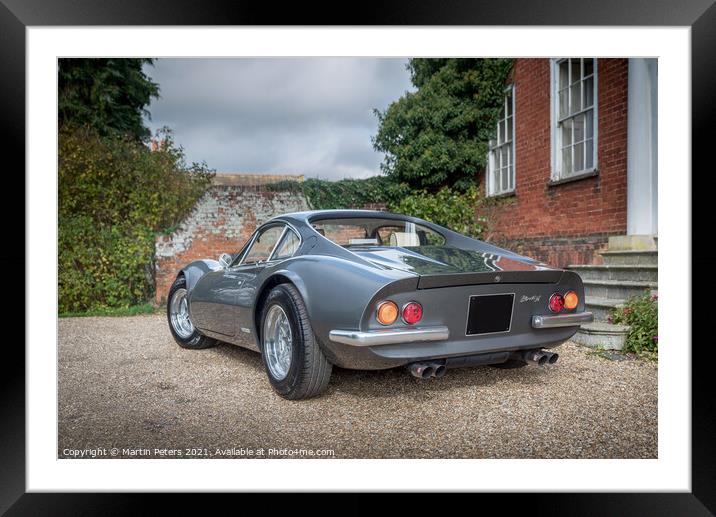 Classic Ferrari Dino. Framed Mounted Print by Martin Yiannoullou