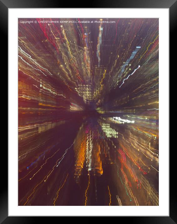Neon explosion Framed Mounted Print by CHRISTOPHER KEMP