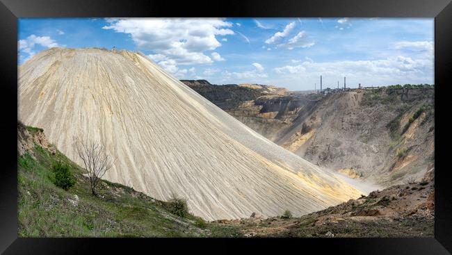 Copper mine and smelting complex of Zijin Bor Copper in Bor, Serbia on July 13, 2019, one of the largest copper mines in Europe owned by Chinese mining company Zijin Mining Group Framed Print by Mirko Kuzmanovic