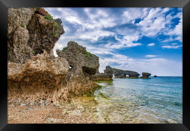 Beautiful coastline of Okinawa island in Japan Framed Print by Mirko Kuzmanovic