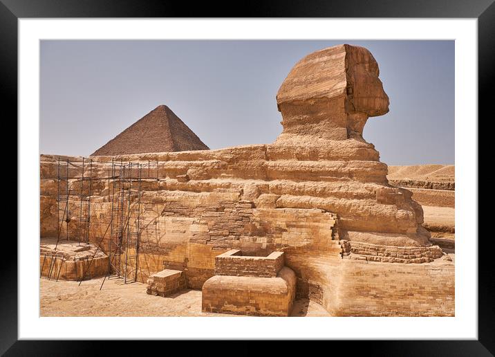 Great Sphinx of Giza on the Giza Plateau in Cairo, Egypt Framed Mounted Print by Mirko Kuzmanovic