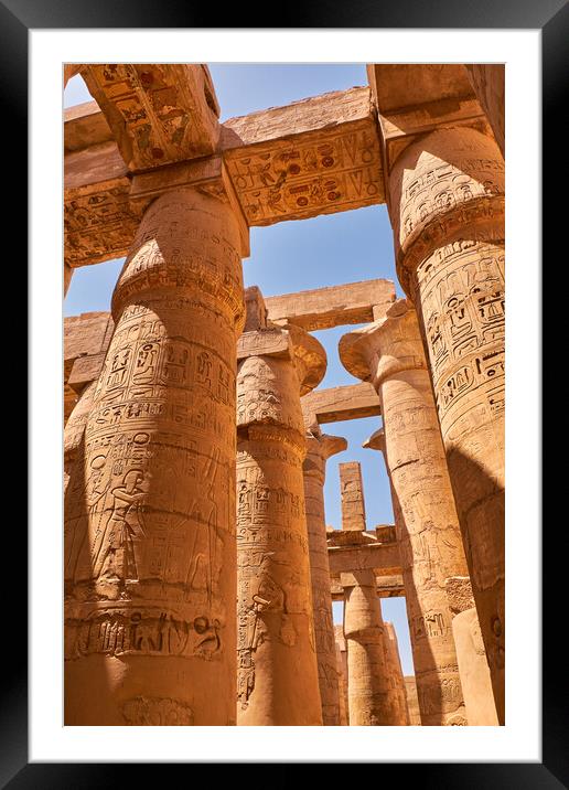 Great Hypostyle hall in Karnak temple in Luxor, Egypt Framed Mounted Print by Mirko Kuzmanovic