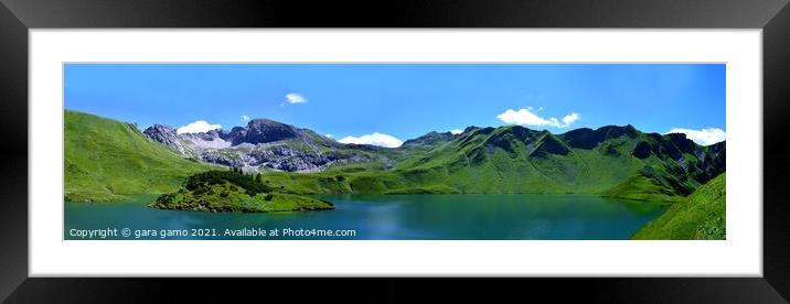 The mountain is a lake in the Alps Framed Mounted Print by gara gamo
