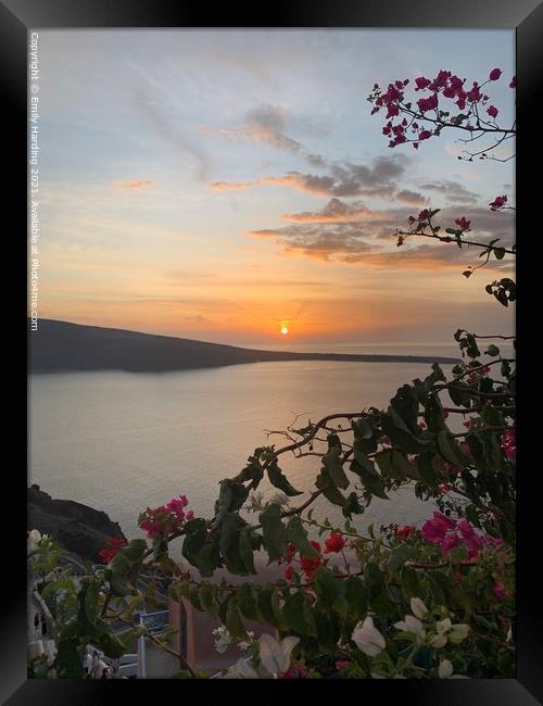 Santorini Sunset Framed Print by Harding&Gray 