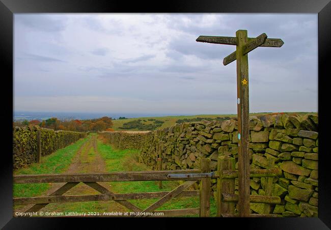 Bridleway Cross-Roads in the Lake District Framed Print by Graham Lathbury