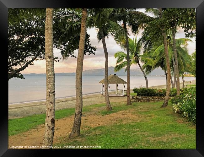 Beach Scene Fiji Framed Print by Graham Lathbury