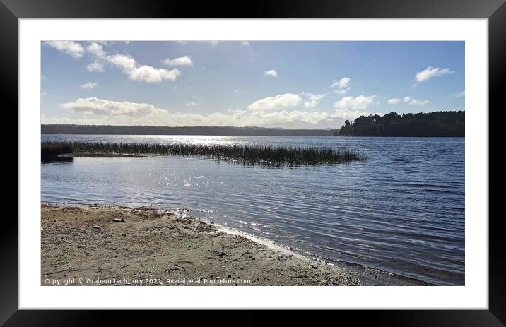 Lake Mahinapua Framed Mounted Print by Graham Lathbury