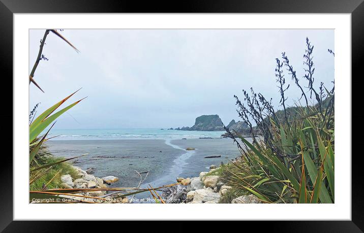 Rocky New Zealand outcrop Framed Mounted Print by Graham Lathbury