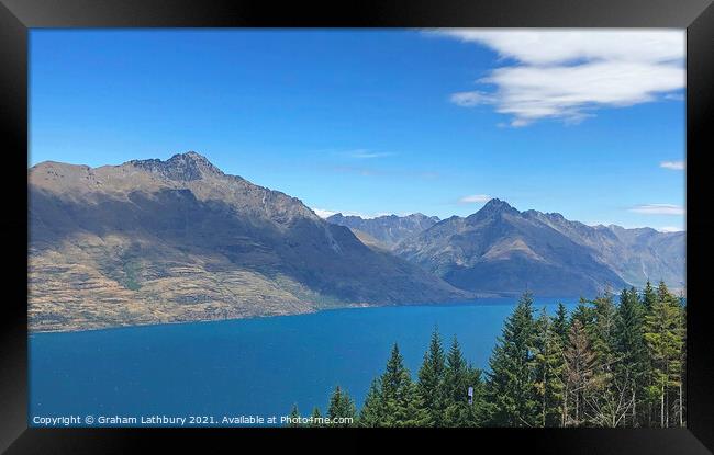 Lake Wakatipu, Queenstown, New Zealand Framed Print by Graham Lathbury