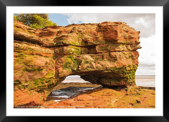 Rock Formation alongside the River Severn Framed Mounted Print by Graham Lathbury