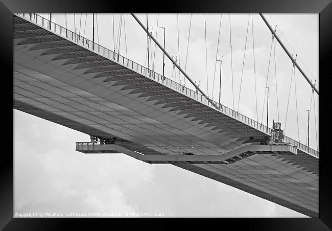 Monochrome Severn Bridge Framed Print by Graham Lathbury