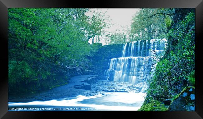 Brecon Beacons Waterfall Framed Print by Graham Lathbury