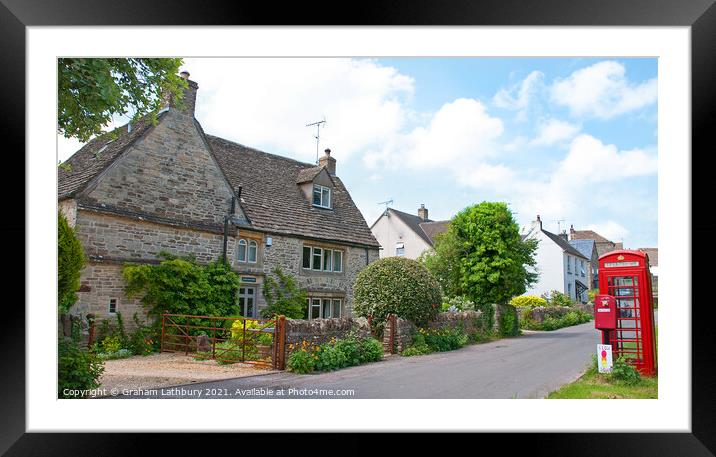 Cotswolds Cottages, Nympsfield Framed Mounted Print by Graham Lathbury