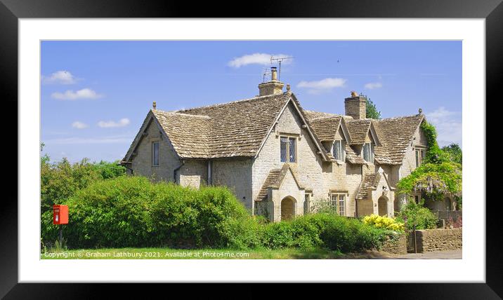 Cotswolds Cottage, Beverston Framed Mounted Print by Graham Lathbury