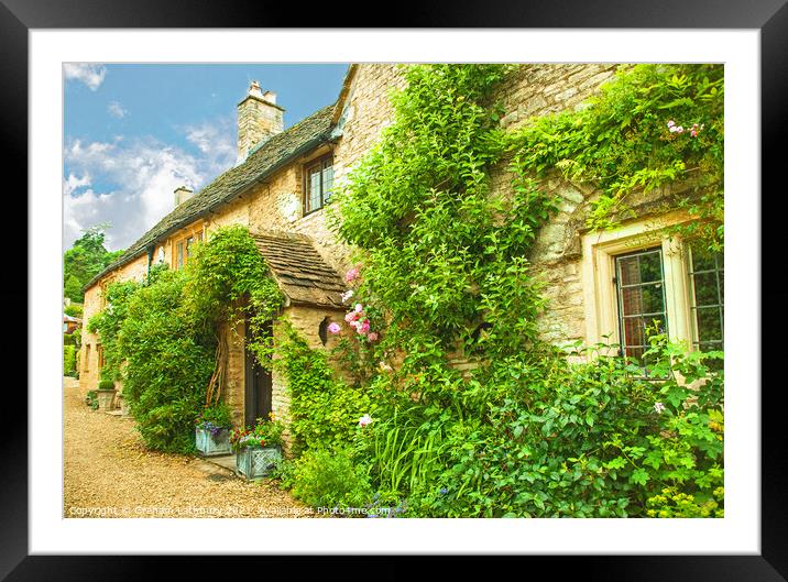 Castle Combe Cottage Framed Mounted Print by Graham Lathbury