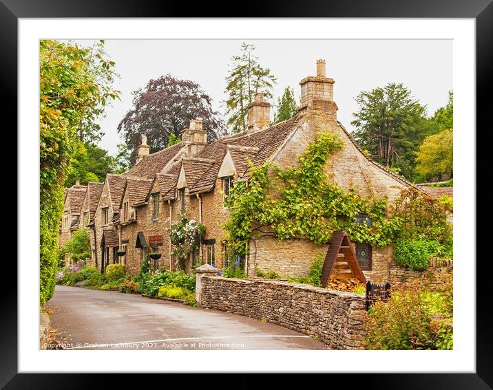 Castle Combe Cottages Framed Mounted Print by Graham Lathbury