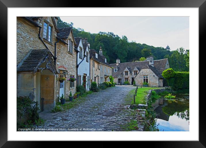 Castle Combe Framed Mounted Print by Graham Lathbury