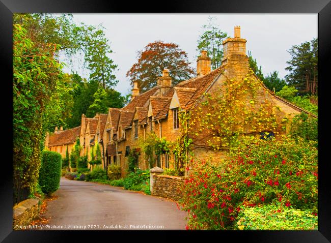 Castle Combe Cottages, Cotswolds Framed Print by Graham Lathbury
