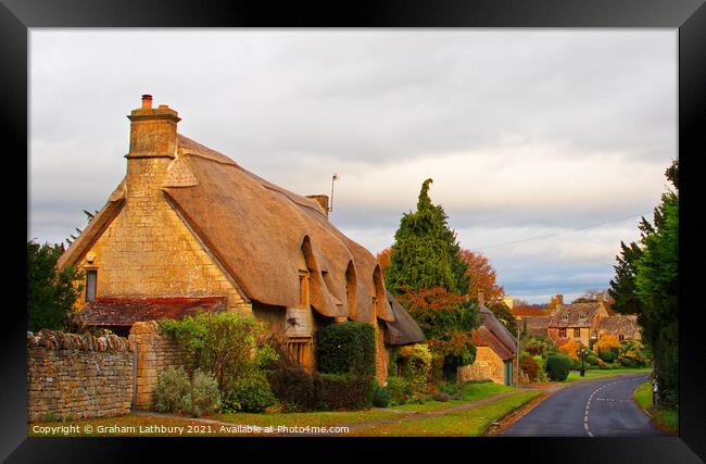 Chipping Campden Thatched Cottage Framed Print by Graham Lathbury