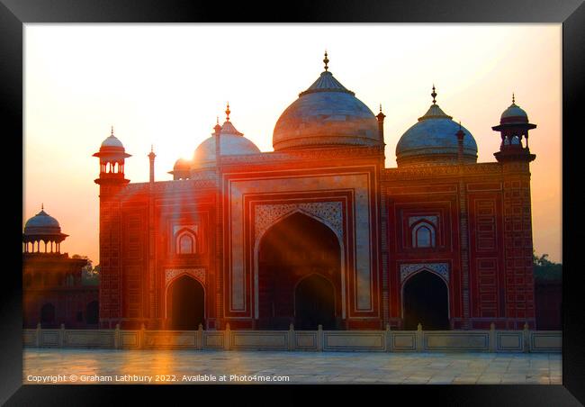 The Mosque of the Taj Mahal Framed Print by Graham Lathbury