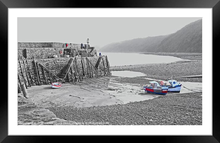 Clovelly Harbour Wall Framed Mounted Print by Graham Lathbury