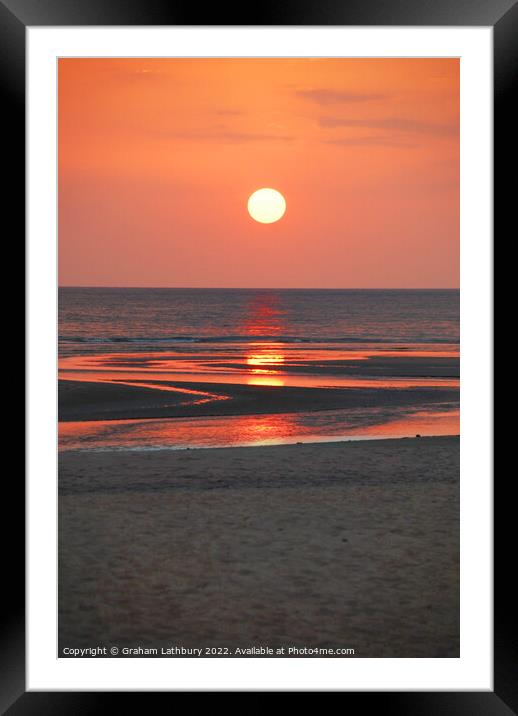 Beach Sunset Framed Mounted Print by Graham Lathbury