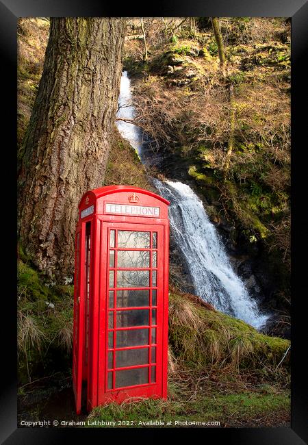 Carsaig Telephone Box Framed Print by Graham Lathbury