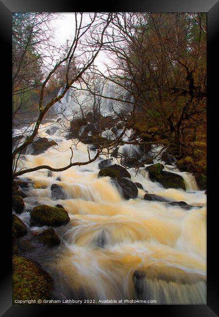 Aros Park Waterfall, Tobermory Framed Print by Graham Lathbury