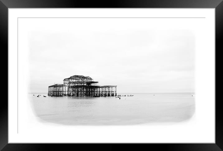 Monochrome West Pier, Brighton Framed Mounted Print by Graham Lathbury