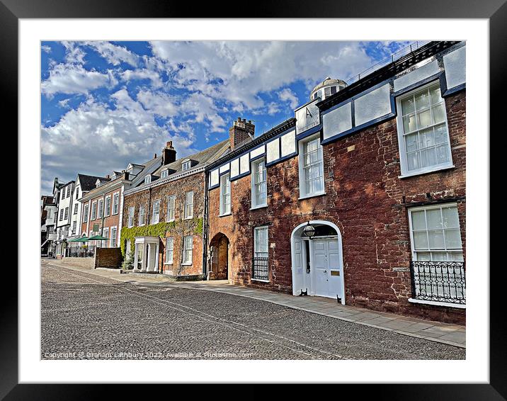 Exeter Cottages Framed Mounted Print by Graham Lathbury