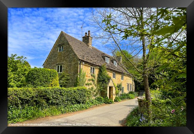 Cotswold Cottage, Wortley Framed Print by Graham Lathbury