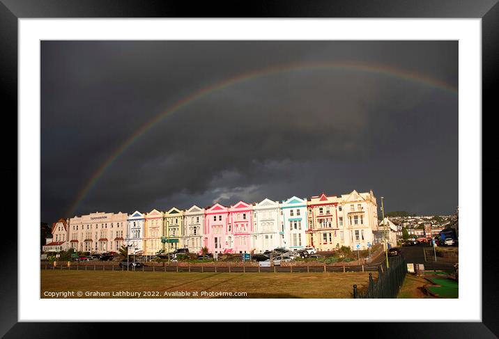 Paignton Sea Front Storm Framed Mounted Print by Graham Lathbury
