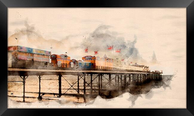 Paignton Pier, Devon - Watercolour Framed Print by Graham Lathbury
