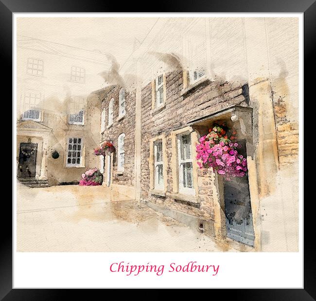 Chipping Sodbury Watercolour Framed Print by Graham Lathbury