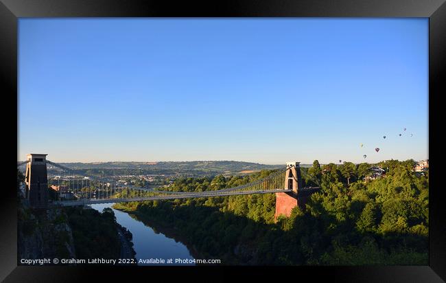 Balloons over Clifton Suspension Bridge #1 Framed Print by Graham Lathbury