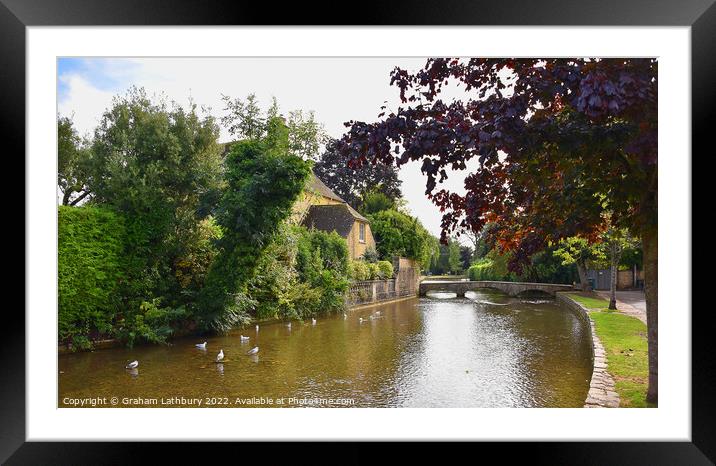 Bourton on the Water Framed Mounted Print by Graham Lathbury