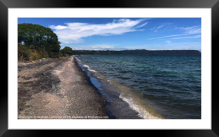 Lake Taupo, New Zealand Framed Mounted Print by Graham Lathbury