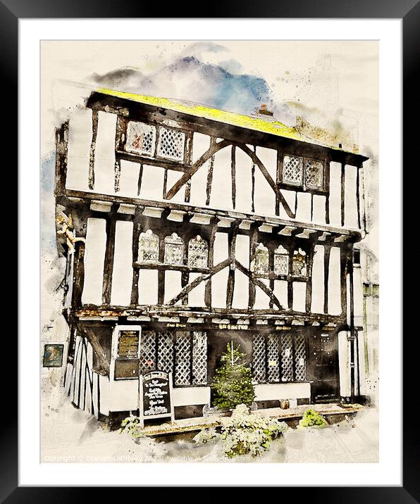 The Cherub Inn - Watercolour Framed Mounted Print by Graham Lathbury