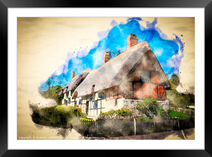 Anne Hathaway's Cottage Framed Mounted Print by Graham Lathbury