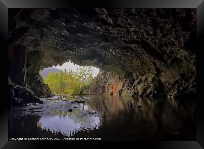 Rydal cave, Lake District Framed Print by Graham Lathbury
