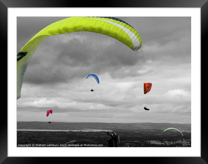 Paragliders Framed Mounted Print by Graham Lathbury